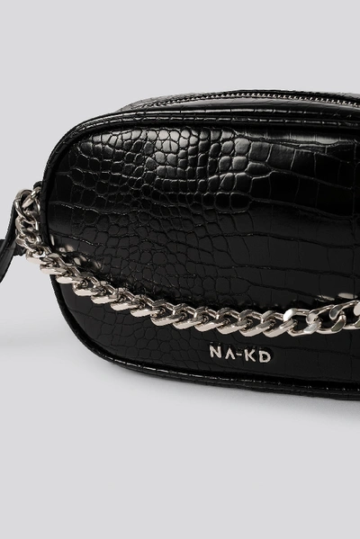 Shop Na-kd Croc Oval Crossbody Bag - Black