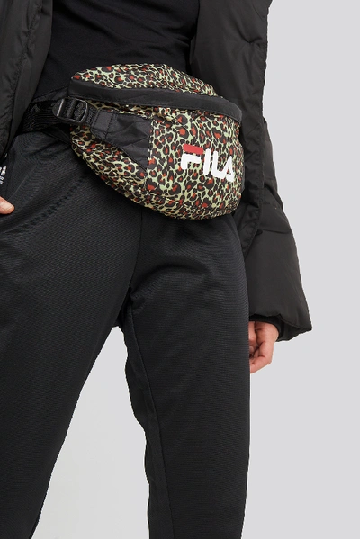 Shop Fila Light Weight Waist Bag Göteborg Multicolor In Black Leopard Print