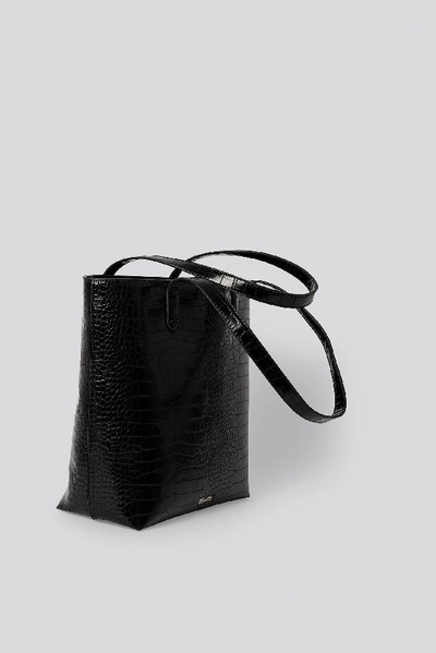 Shop Na-kd Small Croc Tote Bag - Black