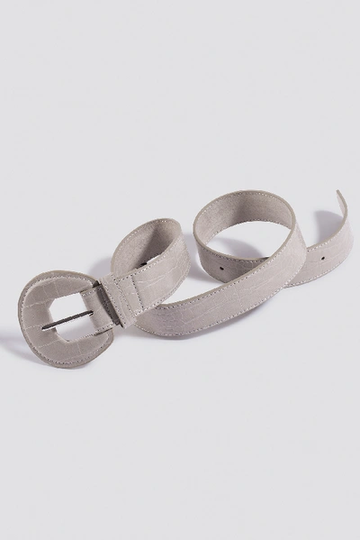 Shop Mango Vitoria Belt Grey In Gray