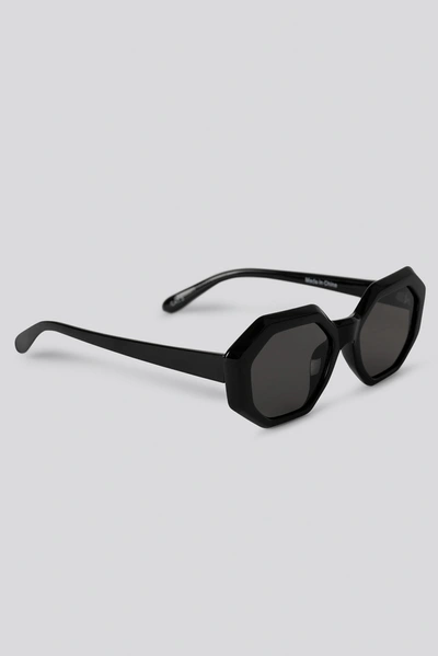 Shop Na-kd Hexagon Sunglasses - Black