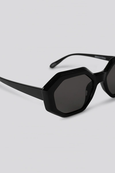 Shop Na-kd Hexagon Sunglasses - Black