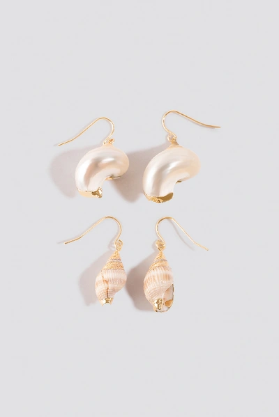 Shop Na-kd Small Shell Earrings (2-pack) White
