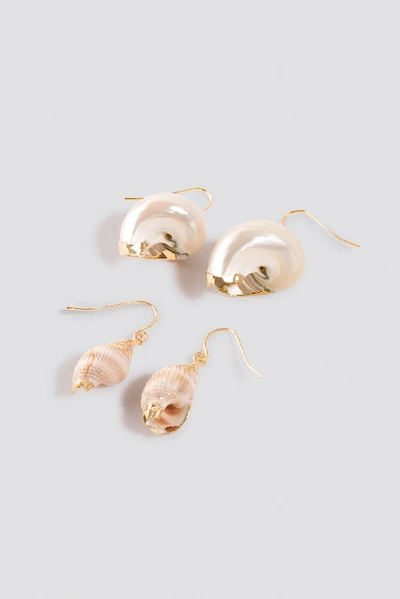 Shop Na-kd Small Shell Earrings (2-pack) White