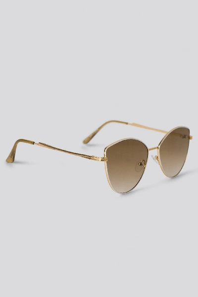 Shop Na-kd Retro Cateye Sunglasses - White,gold