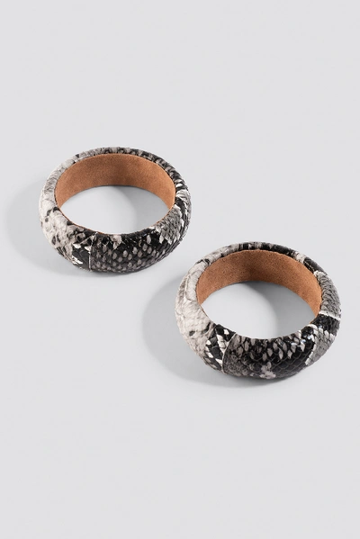 Shop Na-kd Snake Look Bangles Black