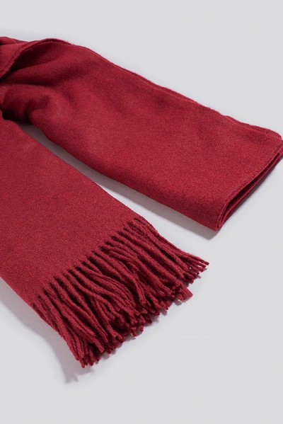 Shop Na-kd Light Wool Blend Scarf - Red In Wine Red