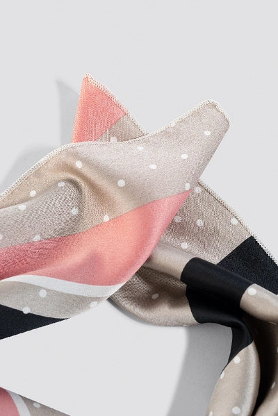 Shop Na-kd Stripe And Dots Satin Scarf - Multicolor In Nude