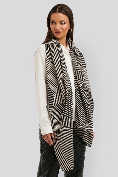 Shop Na-kd Graphic Patterned Big Woven Scarf - Multicolor In Black/nude