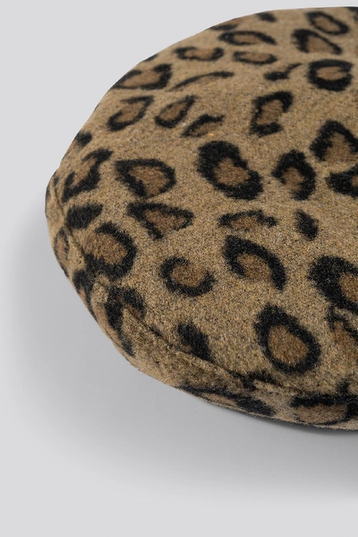 Shop Na-kd Leopard Beret Hat Multicolor