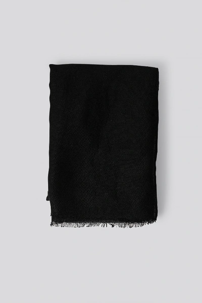 Shop Na-kd Raw Edge Woven Scarf Black