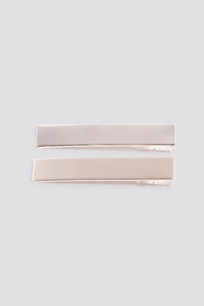 Shop Na-kd Double Pack Squared Hairclip - Silver