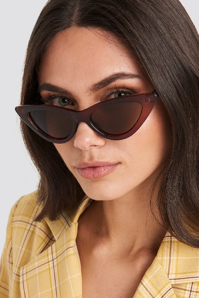 Shop Na-kd Pointy Cat Eye Sunglasses - Brown