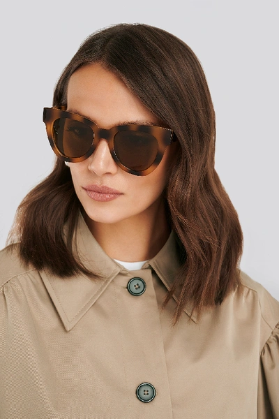 Shop Na-kd Oversize Chunky Cateye Sunglasses - Brown In Tortois