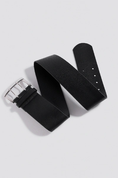 Shop Na-kd Oversize Squared Buckle Waist Belt - Black