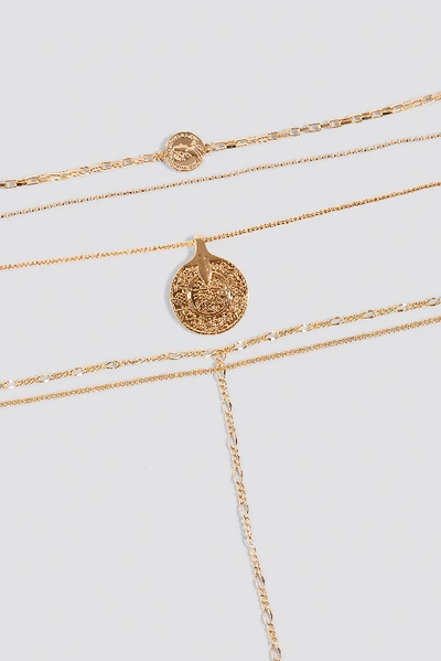 Shop Na-kd Layered Coin Drop Chain Necklace - Gold