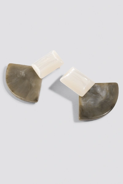 Shop Na-kd Triangle Square Resin Earrings - Brown