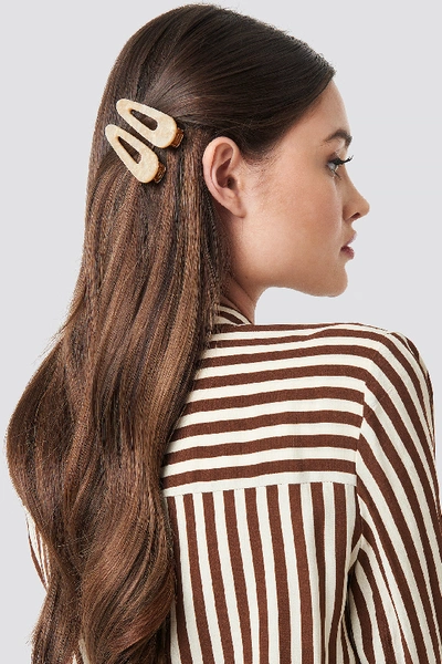 Shop Na-kd Double Pack Pointy Hair Clips - Nude