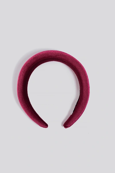 Shop Na-kd Puff Velvet Hairband - Red In Burgundy