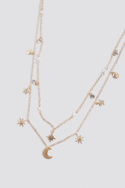Shop Na-kd Mini Stars And Moon Necklace - Gold