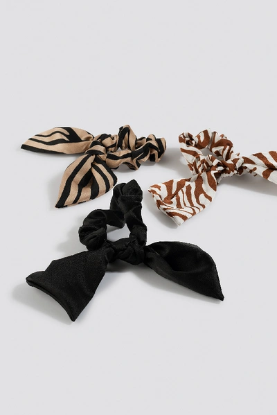 Shop Na-kd Zebra Pattern Scrunchie Set - Multicolor In Mixed
