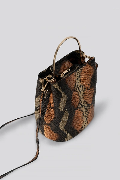 Shop Na-kd Metal Handle Bucket Bag - Multicolor In Snake