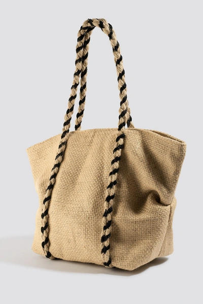 Shop Na-kd Braided Rope Beach Bag - Beige In Nature
