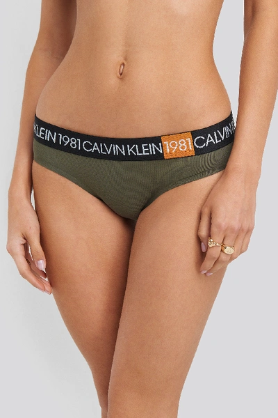 Shop Calvin Klein Bikini Coordinate Cotton Panties Green