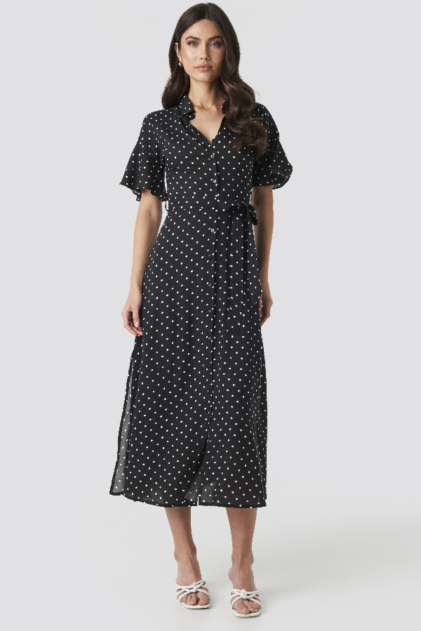 polka dot midi dress