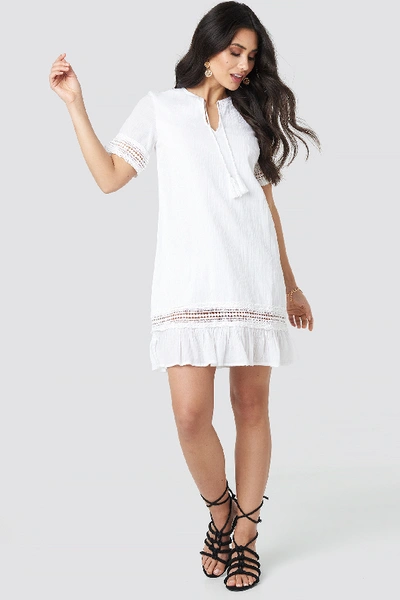 Shop Luisa Lion X Na-kd A-line Crochet Dress - White