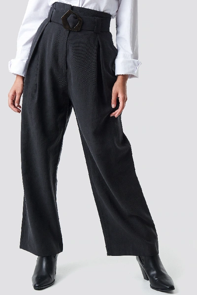 Shop Mango Bag Trousers - Black