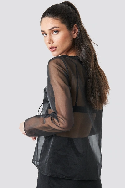 Shop Anna Nooshin X Na-kd Elastic V-neck Transparent Blouse - Black