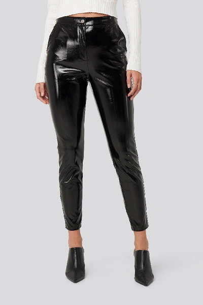 Shop Adorable Caro X Na-kd Highwaist Patent Pants Black