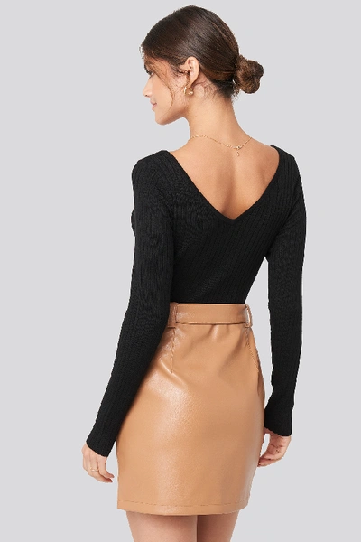 Shop Adorable Caro X Na-kd Pu Button Detail Skirt - Brown In Tan