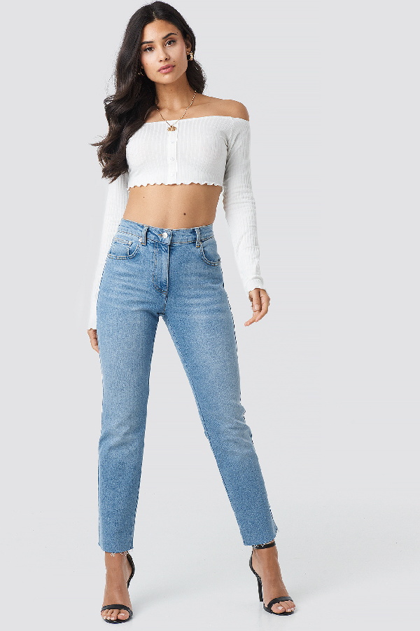 raw hem straight jeans