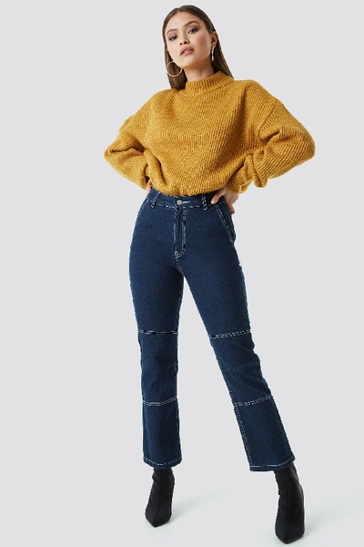 Shop Chloé Straight Cropped Jeans Blue In Mid Blue