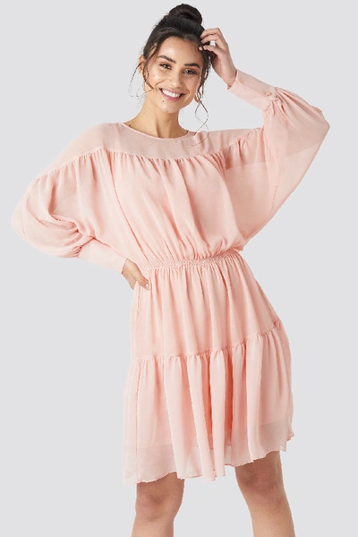 Shop Trendyol Yol Pleated Mini Dress Pink