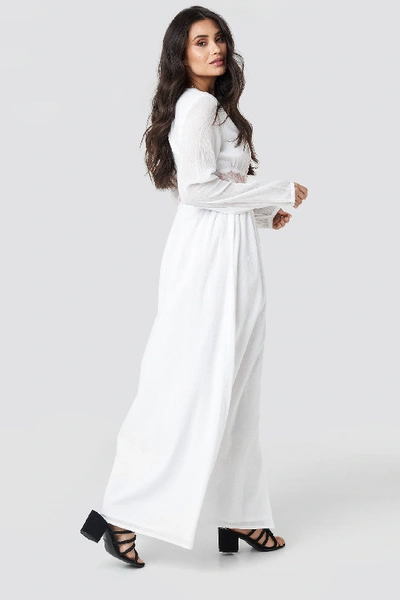 Shop Luisa Lion X Na-kd Waist Detail Button Up Dress - White