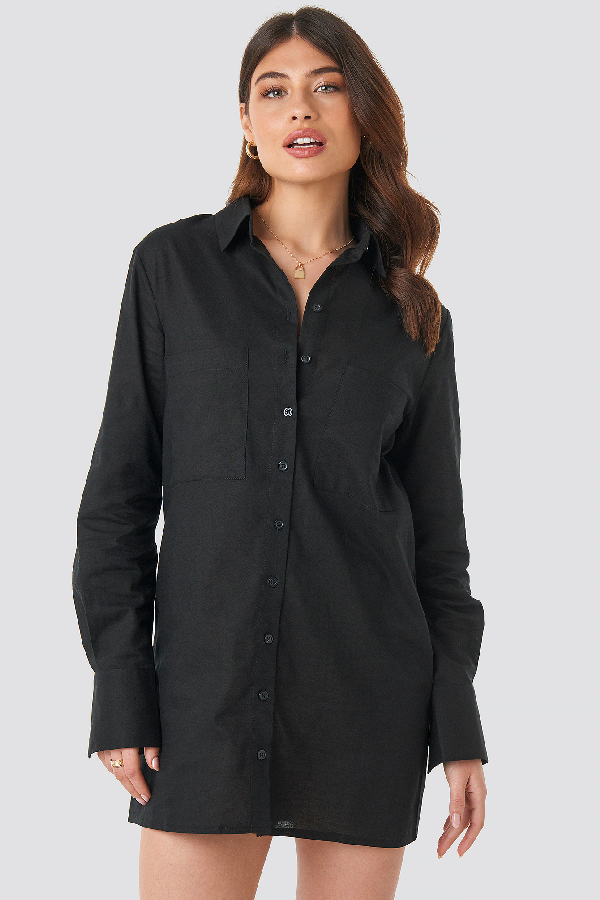 oversized shirt dress black