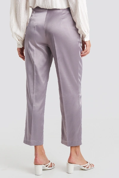 Shop Trendyol Belt Satin Trousers - Purple