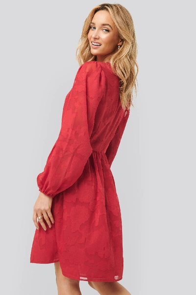 Shop Na-kd Flowy Flower Applique Dress - Red