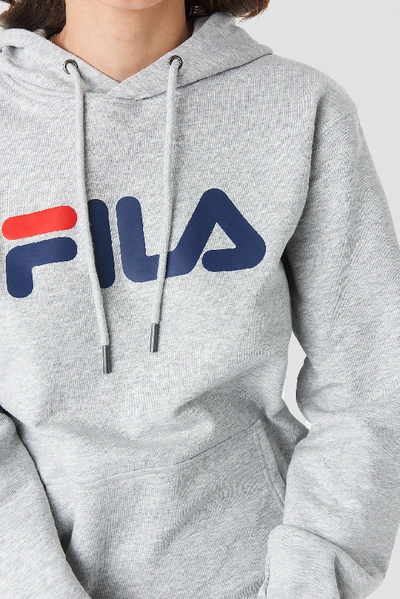 Shop Fila Classic Pure Hoody Kangaroo - Grey In Light Grey Melange