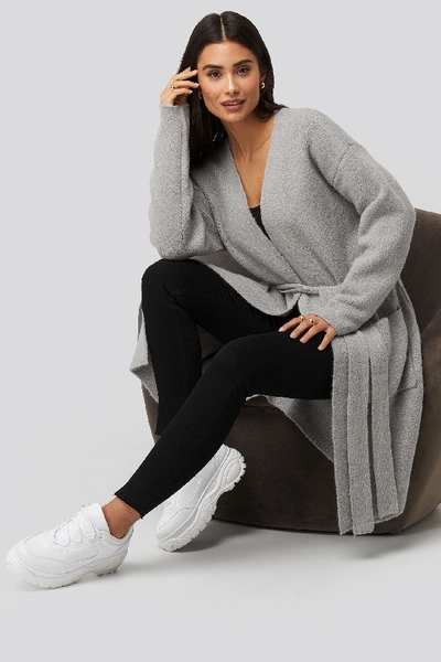 Dilara X Na-kd Knitted Pocket Cardigan - Grey | ModeSens