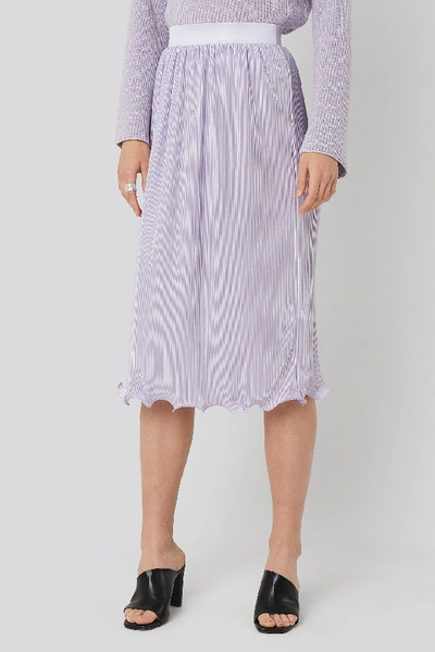 Shop Na-kd Pleated Detailed Hem Skirt - Purple In Light Purple