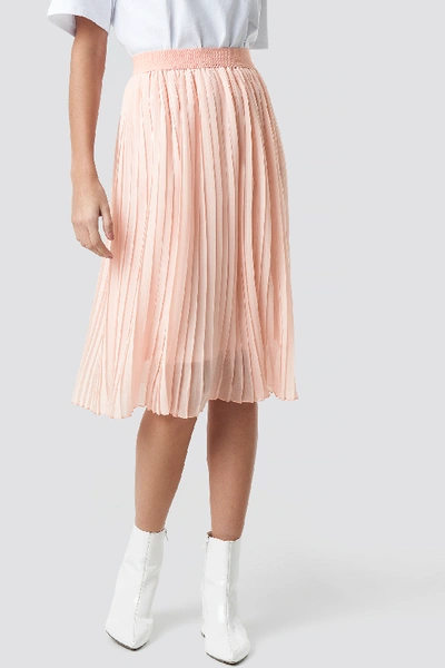 Shop Na-kd Midi Pleated Skirt - Pink In Rose Quartz
