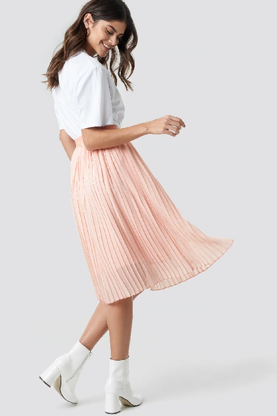 Shop Na-kd Midi Pleated Skirt - Pink In Rose Quartz