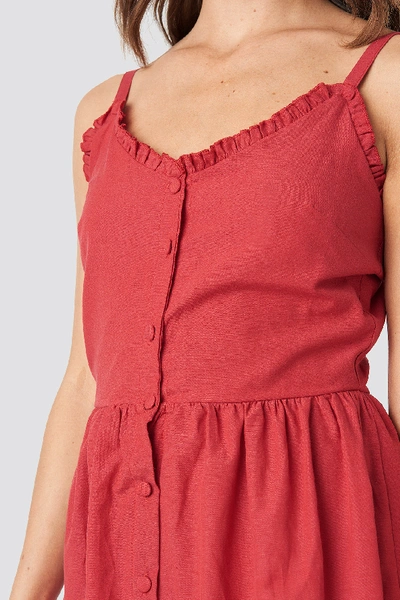 Shop Trendyol Milla Button Detailed Midi Dress Red