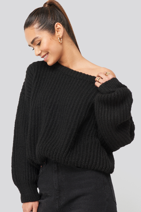 black off the shoulder sweater