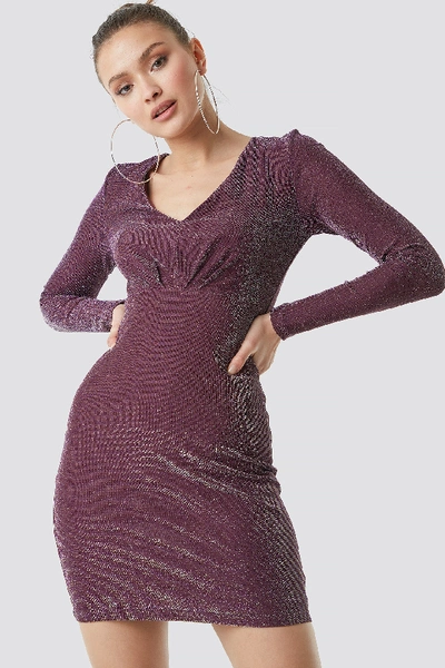 Shop Trendyol Glittery Mini Dress - Purple In Burgundy