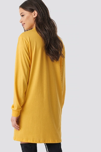 Shop Na-kd Oversized Ls T-shirt Dress Yellow